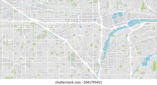 Urban vector city map of Anaheim, California , United States of America