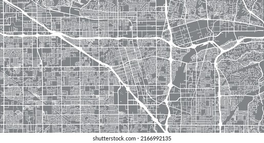 Urban vector city map of Anaheim, California , United States of America