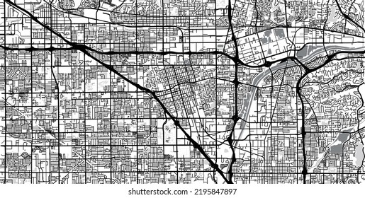 Urban vector city map of Anaheim, California , United States of America