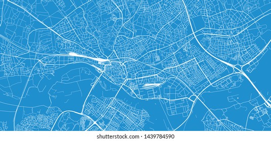 Urban vector city map of Arnhem, The Netherlands