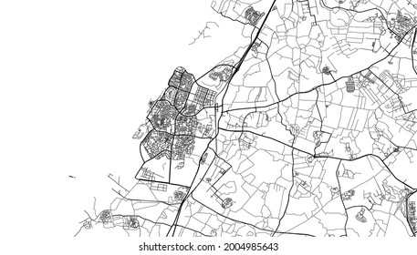 Urban vector city map of Ashkelton, Israel, middle east
