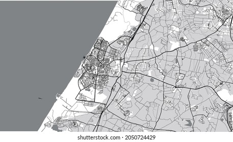 Urban vector city map of Ashkelton, Israel, middle east