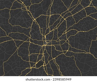 Urban vector city map of Atlanta, Georgia, United States of America.