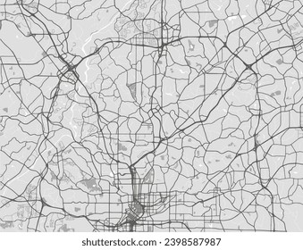 Urban vector city map of Atlanta, Georgia, United States of America.