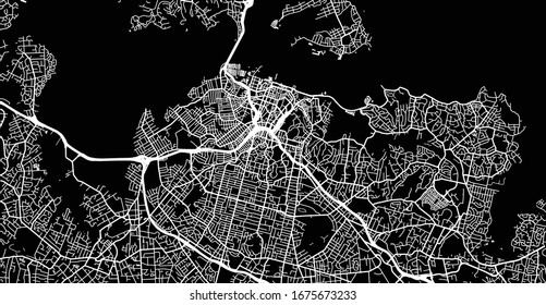 Urban Vector City Map Of Auckland, New Zealand