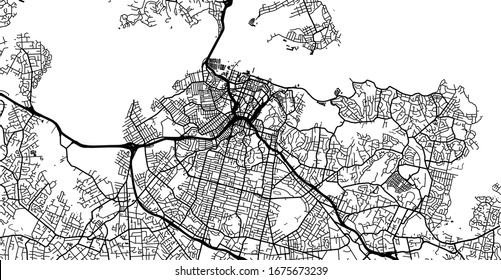 Urban Vector City Map Of Auckland, New Zealand