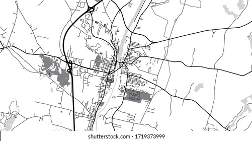 Urban Vector City Map Of Augusta, USA. Maine State Capital