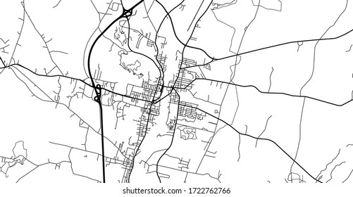 Urban Vector City Map Of Augusta, USA. Maine State Capital