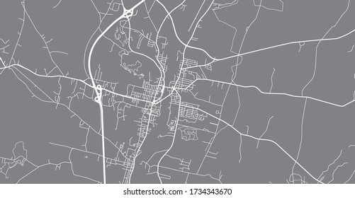 Urban Vector City Map Of Augusta, USA. Maine State Capital