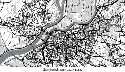Urban vector city map of Avignon, France