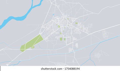 Urban vector city map of Bahawalpur, Pakistan svg