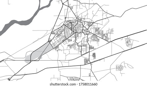 Urban vector city map of Bahawalpur, Pakistan, Asia. svg