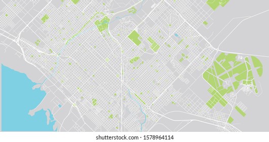 Urban vector city map of Bahia Blanca, Argentina