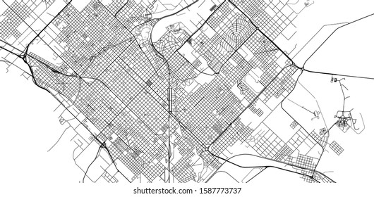 Urban vector city map of Bahia Blanca, Argentina