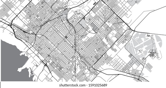 Urban vector city map of Bahia Blanca, Argentina