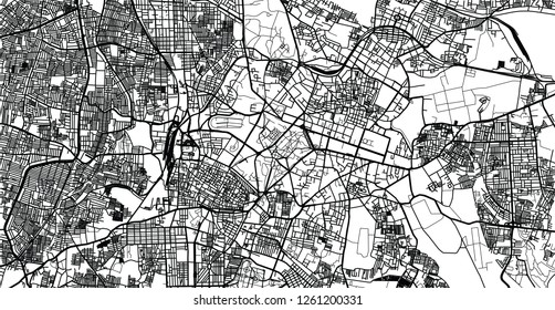 Urban vector city map of Bangalore, India