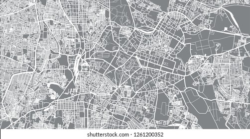 Urban vector city map of Bangalore, India
