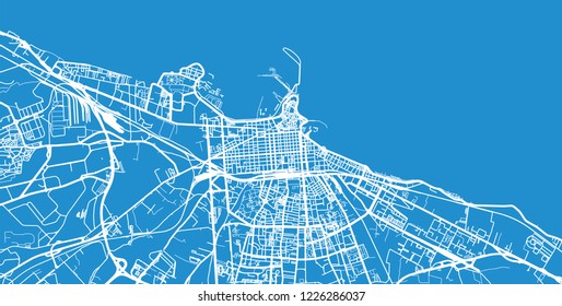 Urban vector city map of Bari, Italy
