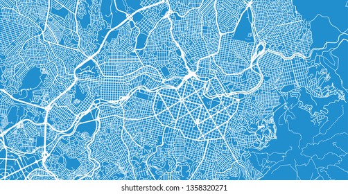 Urban vector city map of Belo Horizonte, Brazil