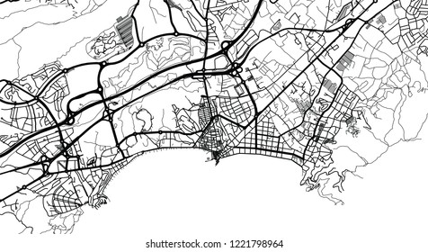 Urban vector city map of Benidorm, Spain