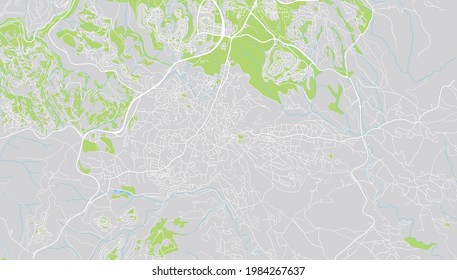 Urban vector city map of Bethlehem, Palestine, middle east