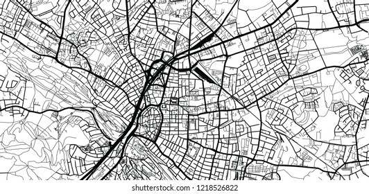 Urban vector city map of Bielefeld, Germany