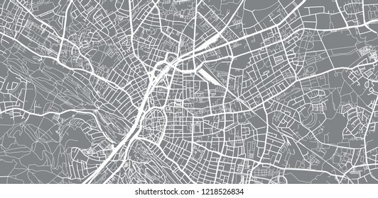 Urban vector city map of Bielefeld, Germany