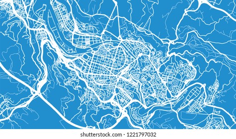 Urban vector city map of Bilbao, Spain