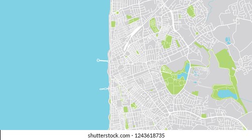 Urban vector city map of Blackpool, England