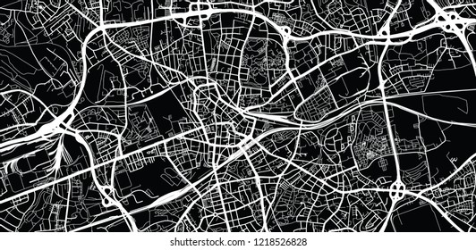 Urban vector city map of Bochum, Germany