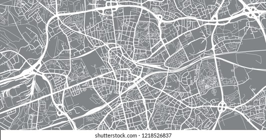 Urban vector city map of Bochum, Germany