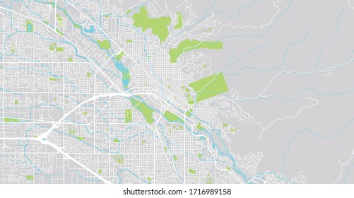 Urban vector city map of Boise, USA. Idaho state capital