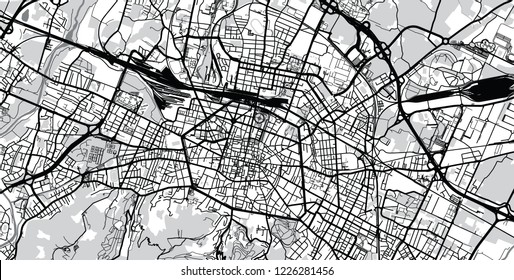 Urban vector city map of Bologna, Italy