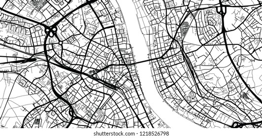 Urban vector city map of Bonn, Germany