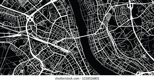 Urban vector city map of Bonn, Germany