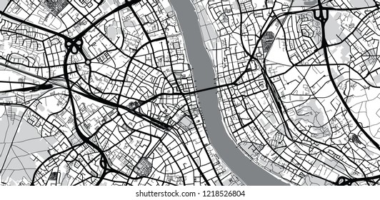 Urban vector city map of Bonn, Germany