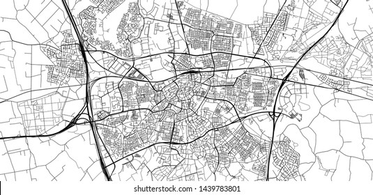 Urban vector city map of Breda, The Netherlands