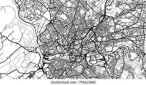 Urban vector city map of Bristol, England