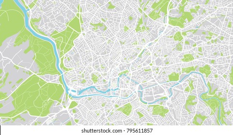 Mapa urbano vectorial de Bristol, Inglaterra