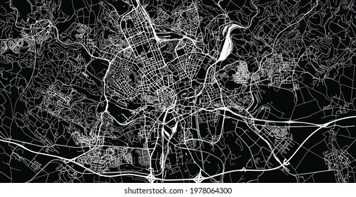 Urban vector city map of Brno, Czech Republic, Europe