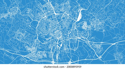 Urban vector city map of Brno, Czech Republic, Europe