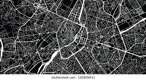 Urban vector city map of Brussels, Belgium