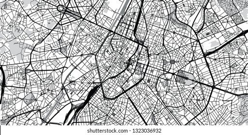 Urban vector city map of Brussels, Belgium