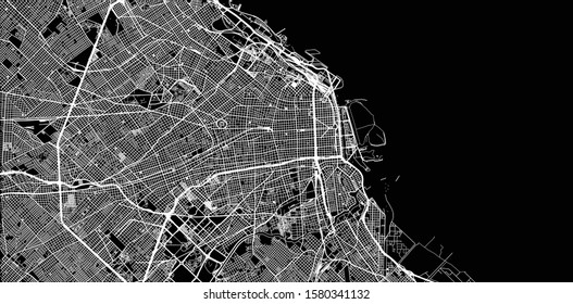 Urban vector city map of Buenos Aires, Argentina