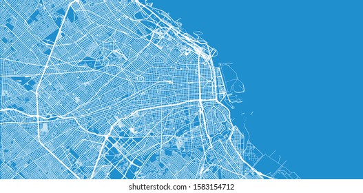 Urban vector city map of Buenos Aires, Argentina