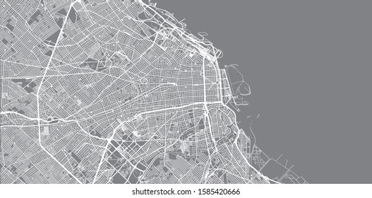 Urban vector city map of Buenos Aires, Argentina