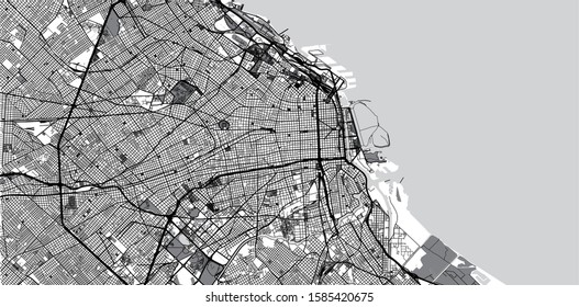 Urban vector city map of Buenos Aires, Argentina