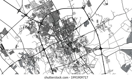 Urban vector city map of Buraydah, Saudi Arabia, Middle East