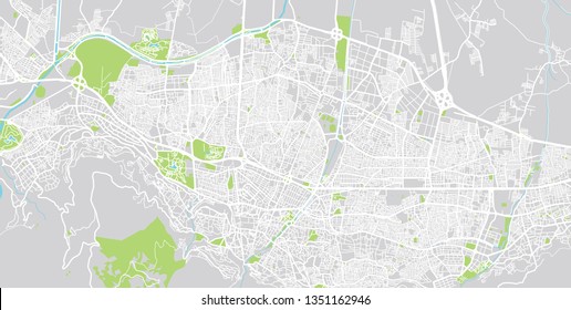 Urban vector city map of Bursa, Turkey