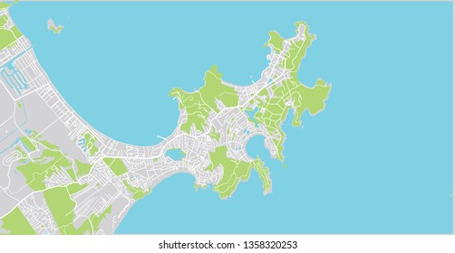 Urban vector city map of Buzios, Brazil